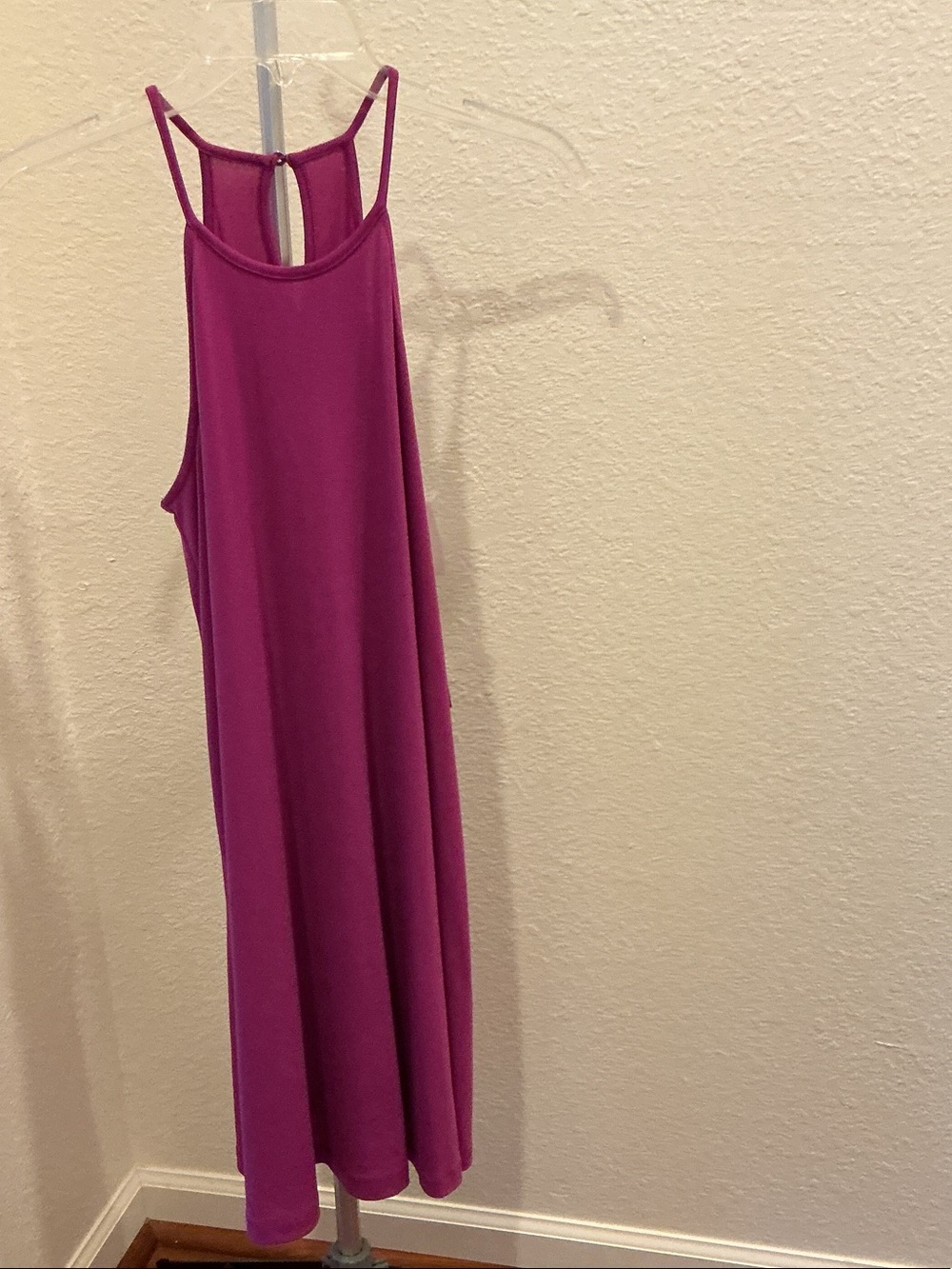 Vince Camuto Sleeveless Halter Midi Dress in Magenta